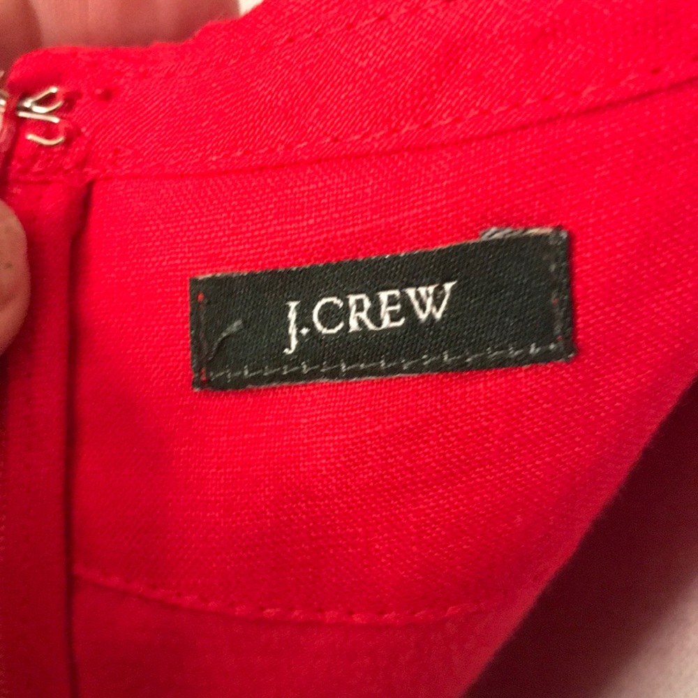 J Crew tiered linen red midi dress EUC - Picture 6 of 6